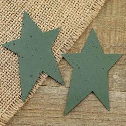 Primitive Green Speckled Tin Stars