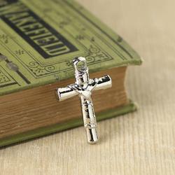 Silver Wrapped Cross Charm