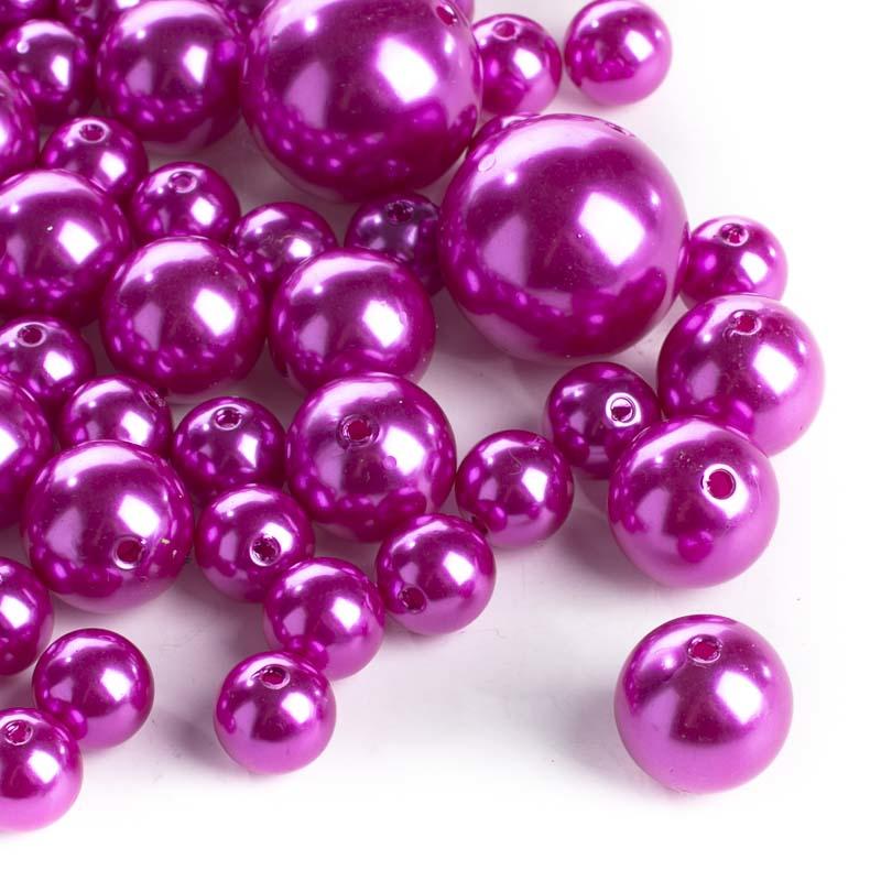 Fuchsia Faux Pearl Beads - Beads - Jewelry Making - Craft Supplies