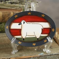 Primitive Oval Americana Sheep Plate