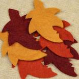 Wool Needle Felted Autumn Leaves Appliques