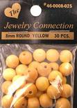 Round Yellow Wood Beads