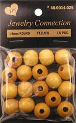 Round Yellow Wood Beads