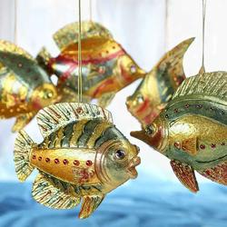 Bejeweled Artisan Fish Ornaments