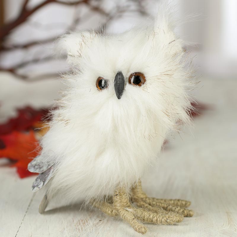 Small White Fluffy Owl - Birds & Butterflies - Basic Craft Supplies
