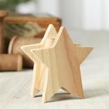 Standing Unfinished Wood Star