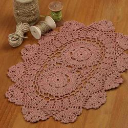 Rose Oval Crocheted Doily