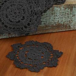 Black Round Crocheted Doilies