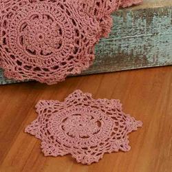 Rose Round Crocheted Doilies