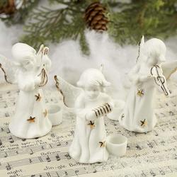 Porcelain Musical Angel Candle Holders - True Vintage
