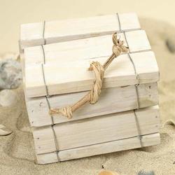 Nautical White Washed Wood Box
