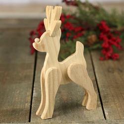 Unfinished Wood Standing Dimensional Reindeer