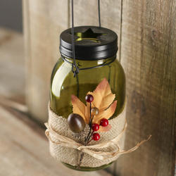 Fall Harvest Mason Jar Tea Light Candle Holder