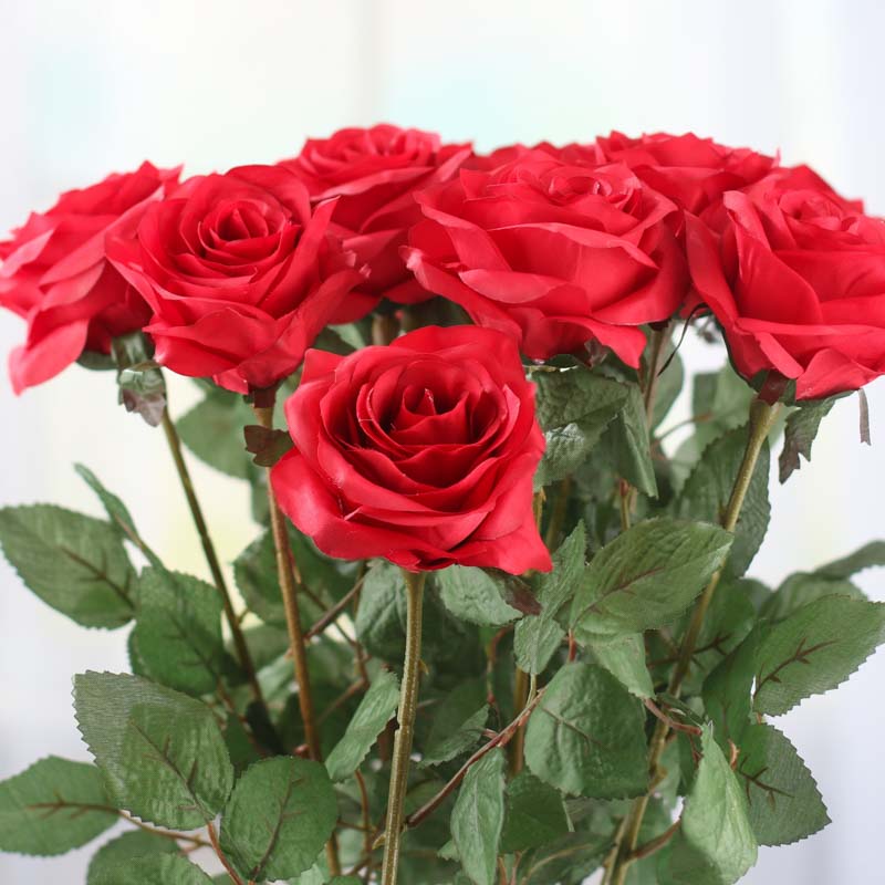Red Artificial Long Stem Roses - New Items