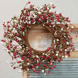 Red, White, and Green Pip Berry Wreath