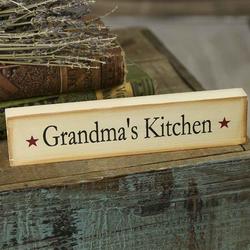 "Grandma's Kitchen" Chunky Wood Block Sign