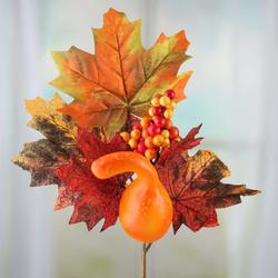 Fall Artificial Leaf and Gourd Pick