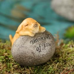 Miniature "Thinking of You" Puppy Garden Rock