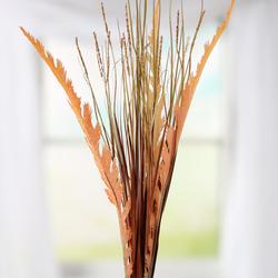 Orange Artificial Feather Fern and Grass Spray