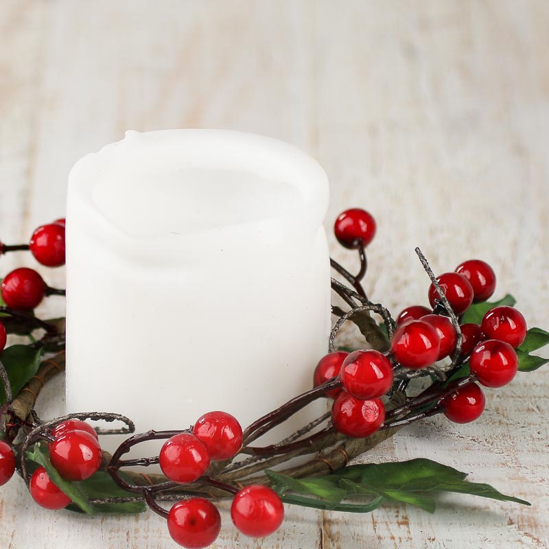 Artificial Winterberry Candle Ring - Candles and ...