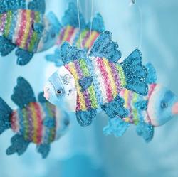 Blue Rainbow Fish Ornaments