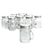 Set of 12 Small Clear Glass Mason Jar Mugs