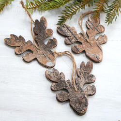 Rustic Birch Deer Ornaments