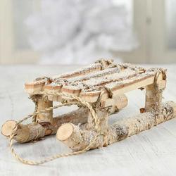 Rustic Snowy Natural Birch Sled