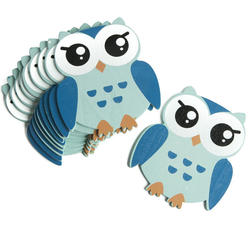 Finished Blue Baby Owl Wood Cutouts