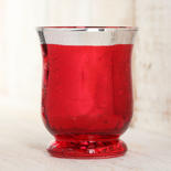 Red and Silver Glass Candle Holder