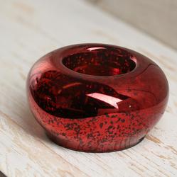 Red Mercury Glass Tea Light Candle Holder