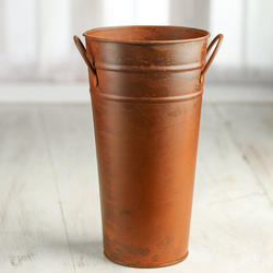 Rusty Tin French Flower Bucket
