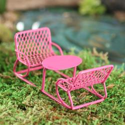 Micro Mini Pink Wire Chair and Table