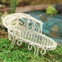 Miniature Ivory Wire Chase Lawn Chair
