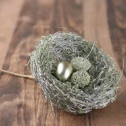 Shimmering Metallic Bird Nest Pick
