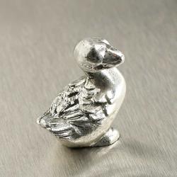 Miniature Faux Pewter Duck Figurine