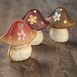 Faux Leather-Stitched Mushroom