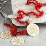 Retro-Inspired Snowflake Medallion and Red Tinsel Garland
