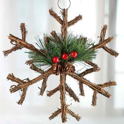 Woodland Twig and Pine Snowflake Ornament