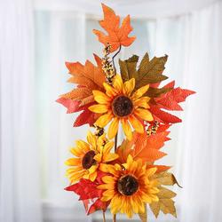 Fall Artificial Sunflower and Leaf Spray