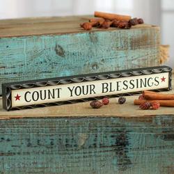 "Count Your Blessings" Chunky Wood Block Sign