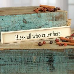 "Bless All..." Chunky Wood Block Sign