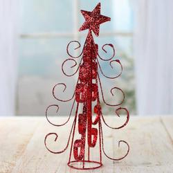 Red Sparkling Whimsical Wire Tree