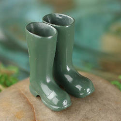 Dollhouse Miniature Green Rain Boots