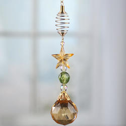 Gold Globe and Star Gem Ornament