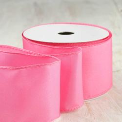 Hot Pink Satin Wired Ribbon