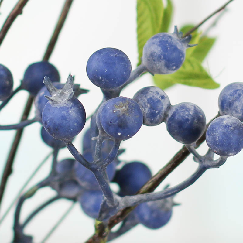 Realistic Twig /& Berries Faux Sloe Berry Stem 3 Artificial Blueberry Sprays