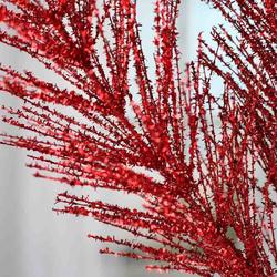 Red Sparkling Tinsel Pine Spray