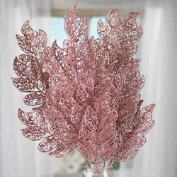 Sparkling Mesh Rose Quartz Artificial Leaf Sprays