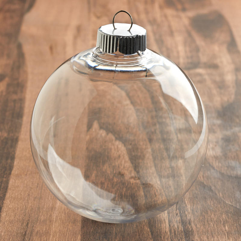 100 mm Clear Plastic Ball Ornament Acrylic Fillable